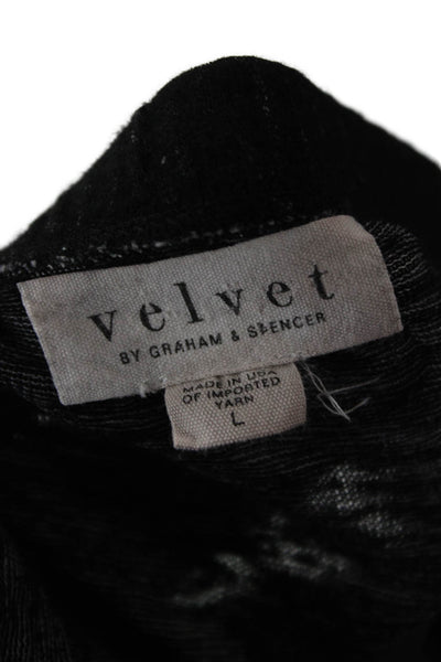 Velvet by Graham & Spencer Women Black Round Neck Long Sleeve Tunic Size L
