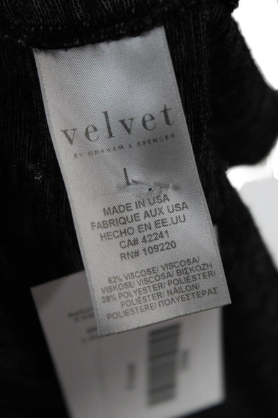 Velvet by Graham & Spencer Women Black Round Neck Long Sleeve Tunic Size L