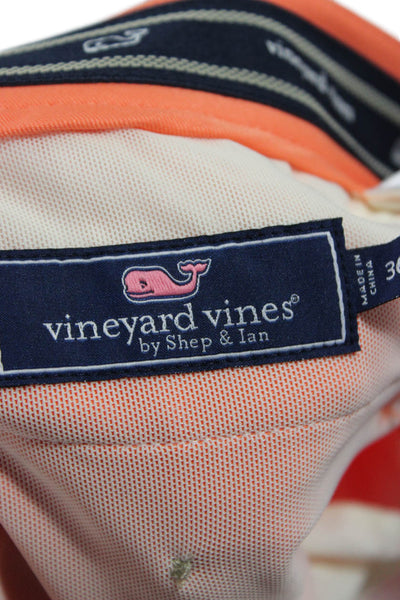 Vineyard Vines Mens Chinos Orange Button Polyester Size 36