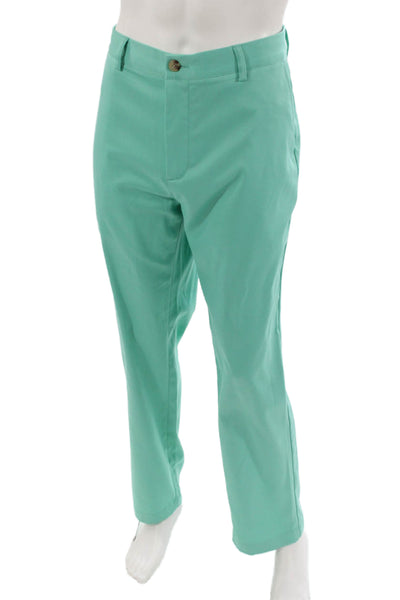Vineyard Vines Mens Chinos Green Polyester Button Size 36