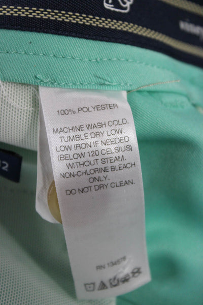 Vineyard Vines Mens Chinos Green Polyester Button Size 36