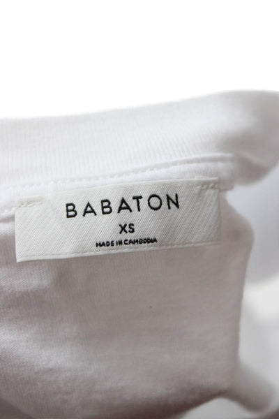Babaton Women Basic Sleeveless Crew Neck White Cotton T-Shirt Size XS