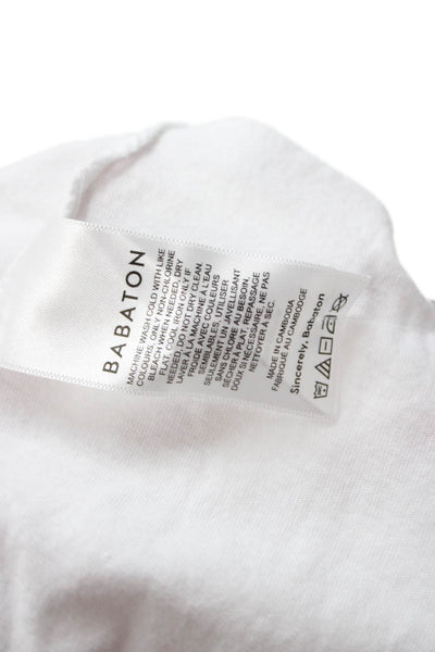 Babaton Women Basic Sleeveless Crew Neck White Cotton T-Shirt Size XS