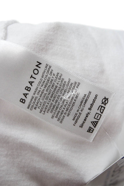 Babaton Women Cropped Basic Cotton Sleeveless Crew Neck Button T-Shirt Size 2XS