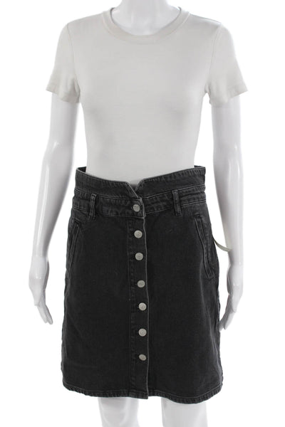 Pilcro Anthropologie Womens A-Line Skirt Dark Gray Cotton Size 16
