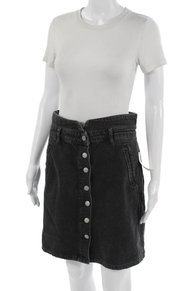 Pilcro Anthropologie Womens A-Line Skirt Dark Gray Cotton Size 16