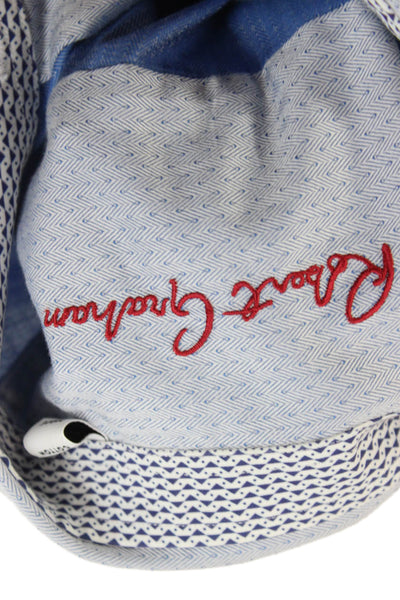 Robert Graham Childrens Boys Button Down Dress Shirt Blue Cotton Size 14-16