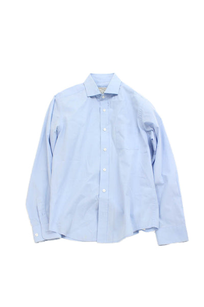Jos A Bank Childrens Boys Button Down Dress Shirt Blue Cotton Size 14