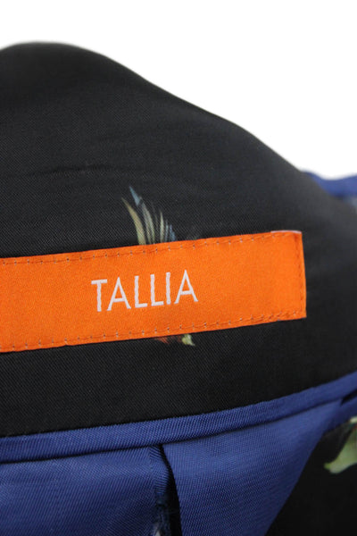 Tallia Childrens Boys Plaid Two Button Blazer Blue Black Wool Size 12