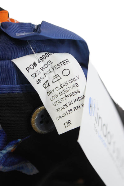 Tallia Childrens Boys Plaid Two Button Blazer Blue Black Wool Size 12