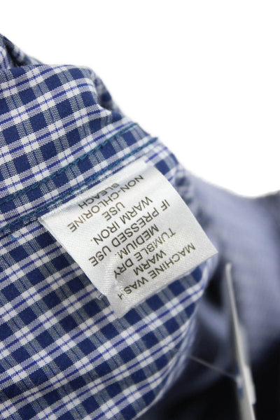 Leo & Zachary Childrens Boys Plaid Button Down Shirt Blue Cotton Size 14