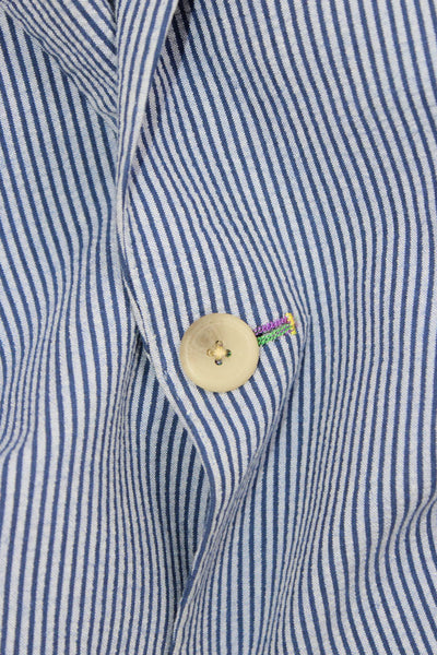 Tallia Childrens Boys Striped Single Button Blazer Blue Cotton Size 12