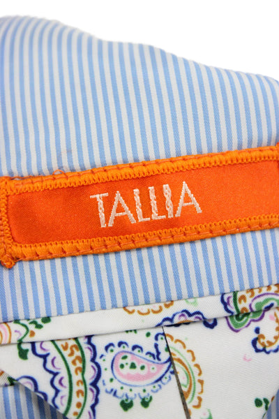 Tallia Childrens Boys Striped Single Button Blazer Blue Cotton Size 12