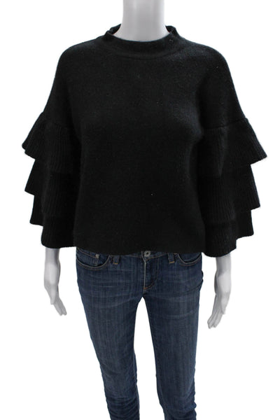 Endless Rose Unisex Black Bohemian Pullover Sweater Crew Neck 3/4 Sleeve Size S