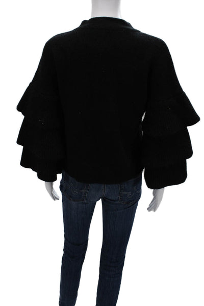 Endless Rose Unisex Black Bohemian Pullover Sweater Crew Neck 3/4 Sleeve Size S
