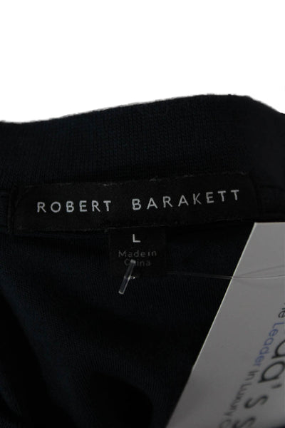 Robert Barakett Mens Dark Blue Long Sleeve Pima Cotton Crew Neck T-Shirt Size L