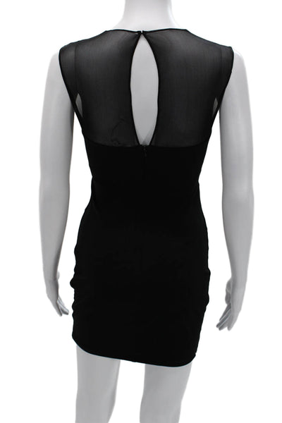 Elizabeth & James Women Bodycon Mini Dress Black Zip Sleeveless Size 2