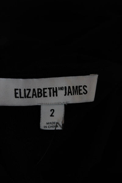 Elizabeth & James Women Bodycon Mini Dress Black Zip Sleeveless Size 2
