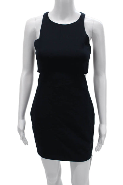 Elizabeth & James Womens Bodycon Mini Dress Black High Neck Sleeveless Size 6