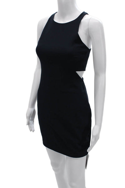 Elizabeth & James Womens Bodycon Mini Dress Black High Neck Sleeveless Size 6