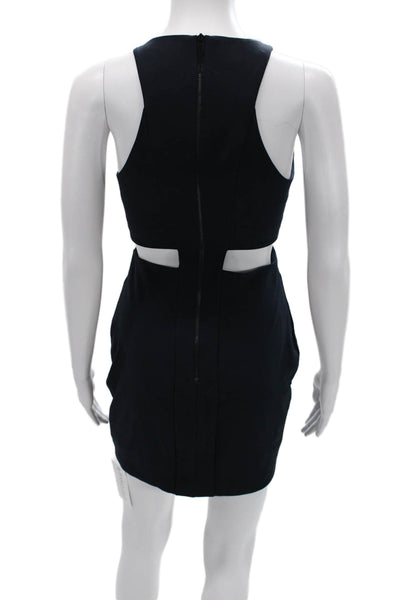 Elizabeth & James Womens Bodycon Mini Dress Black High Neck Sleeveless Size 6