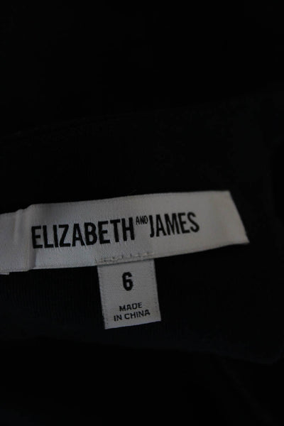 Elizabeth & James Womens Bodycon Mini Dress Black High Neck Sleeveless Size 6