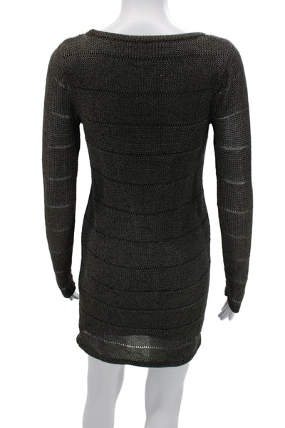 Rag & Bone Womens Bodycon Sweater Dress Dark Gray Striped Long Sleeve Size XS