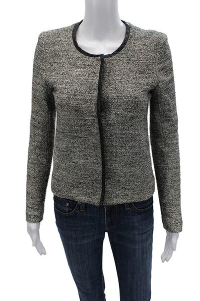IRO Womens Blazer Gray Cotton Blend Long Sleeve Size 0