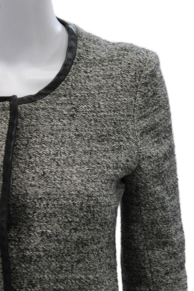 IRO Womens Blazer Gray Cotton Blend Long Sleeve Size 0