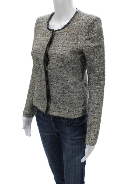 IRO Womens Blazer Gray Cotton Blend Long Sleeve Size 0