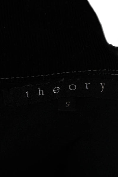 Theory Women Black Collared Button Jacket Cotton Blend 90s Style Size S