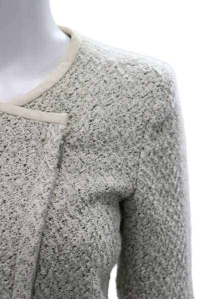 IRO Women Designer Gray Zip Long Sleeve Jacket Round Neck Size 0