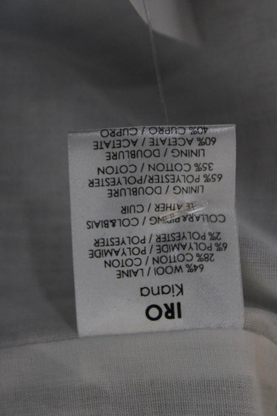 IRO Women Designer Gray Zip Long Sleeve Jacket Round Neck Size 0