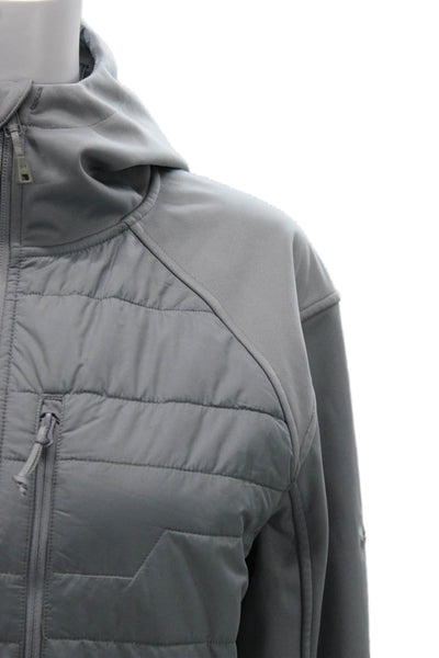 Under Armour Unisex Quilted Puffer Jacket Gray High Neck Zip Long Sleeve Size S