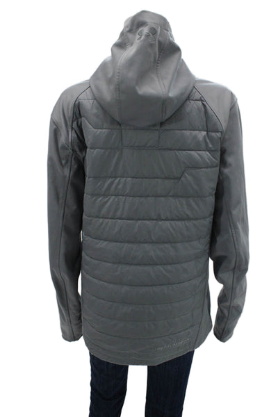 Under Armour Unisex Quilted Puffer Jacket Gray High Neck Zip Long Sleeve Size S
