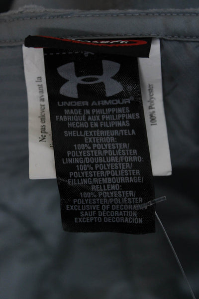 Under Armour Unisex Quilted Puffer Jacket Gray High Neck Zip Long Sleeve Size S