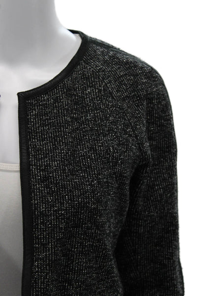 Theory Womens Black Round Neck Jacket Classic Cotton Blend Size 2