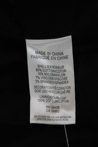 Theory Womens Black Round Neck Jacket Classic Cotton Blend Size 2