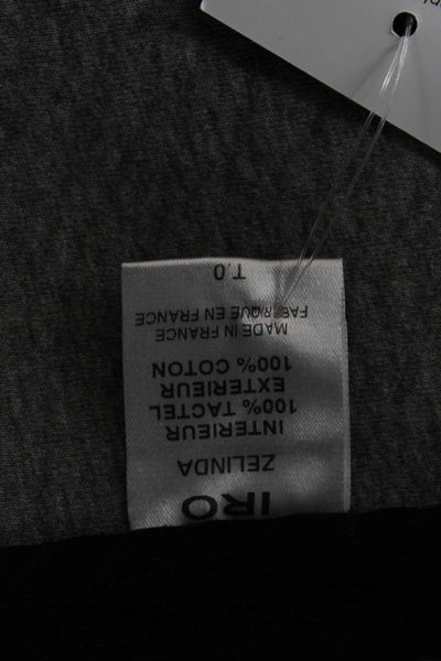 IRO Womens Designer Black Cotton Blazer Long Sleeve Hook Eye Size 0