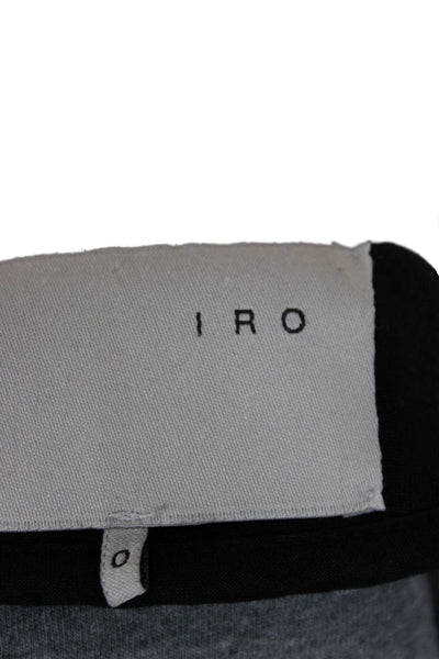 IRO Womens Designer Black Cotton Blazer Long Sleeve Hook Eye Size 0