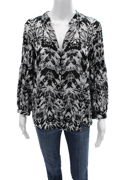 Parkers Women Black Aztec Long Sleeve Button Up Blouse Size XS