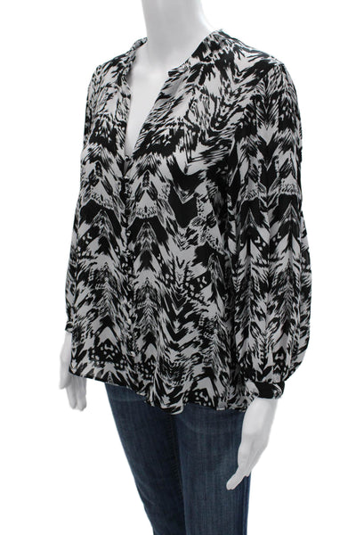 Parkers Women Black Aztec Long Sleeve Button Up Blouse Size XS