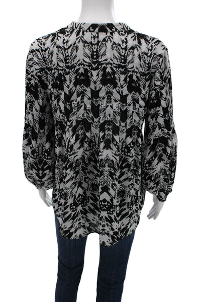 Parkers Women Black Aztec Long Sleeve Button Up Blouse Size XS