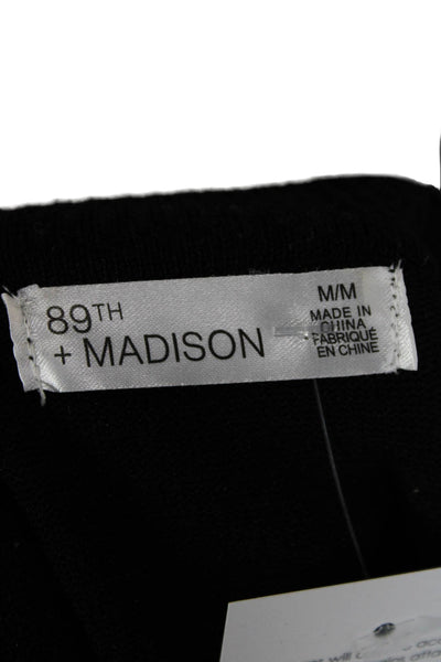 89th & Madison Unisex Black Leopard Pullover Sweater Long Sleeve Size M