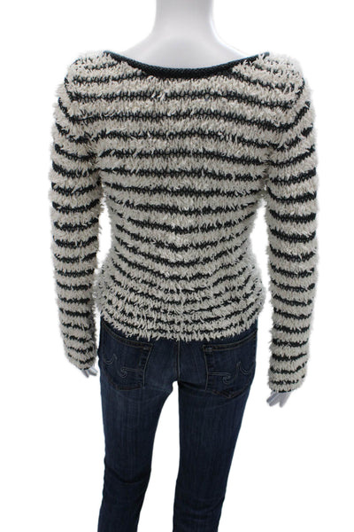 Free People Unisex Pullover Striped Round Neck Long Sleeve Beige Sweater Size S