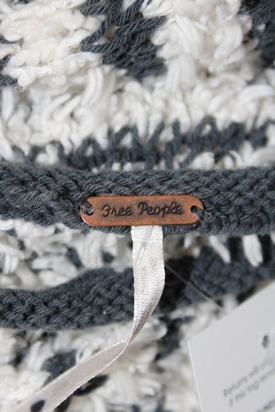 Free People Unisex Pullover Striped Round Neck Long Sleeve Beige Sweater Size S