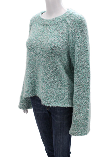 Free People Unisex Bohemian Green Pullover Sweater Crewneck Long Sleeve Size S
