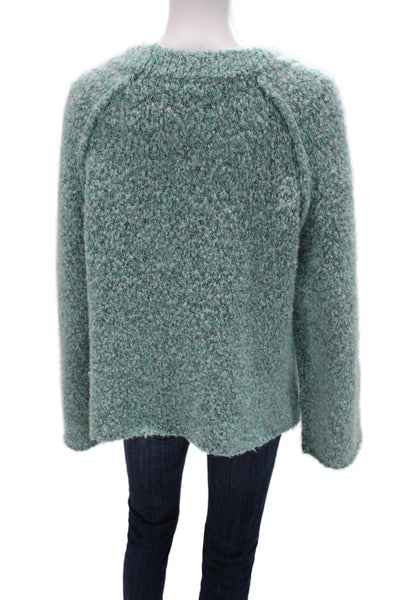 Free People Unisex Bohemian Green Pullover Sweater Crewneck Long Sleeve Size S