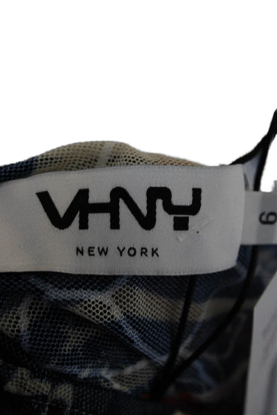 VHNY New York Women Tank Dress Dark Blue Geometric Cotton Sleeveless Size 6