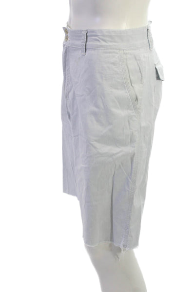 John Varvatos Star USA Mens Chino Shorts Light Blue Striped Cotton Size 36